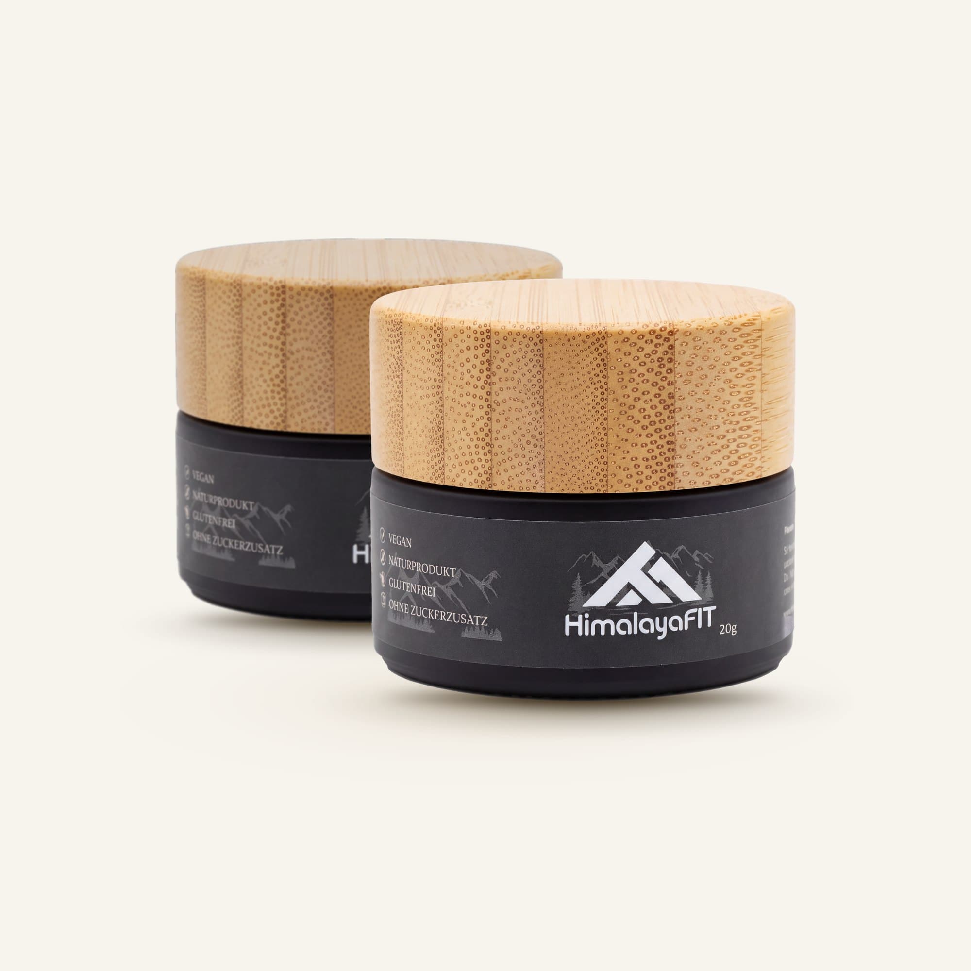 Zwei HimalayaFIT Tiegel Shilajit Harz 20 g